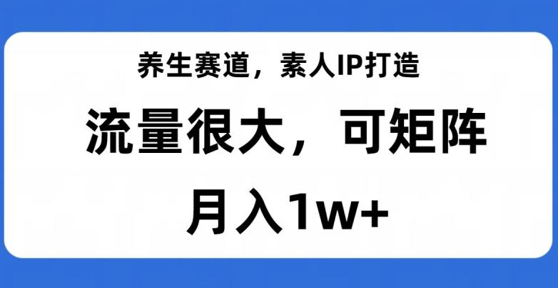 养生赛道，素人IP打造，流量很大，可矩阵，月入1w+【揭秘】-huitchan网创