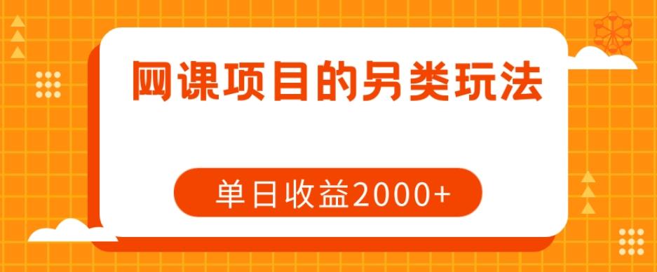 网课项目的另类玩法，单日收益2000+【揭秘】-huitchan网创