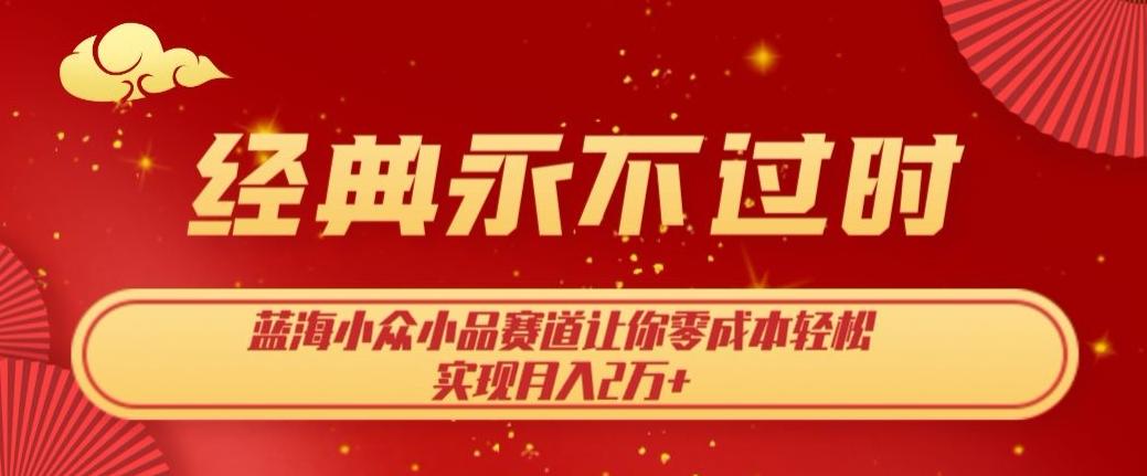 经典永不过时，蓝海小众小品赛道，让你零成本轻松实现月入2万+-huitchan网创