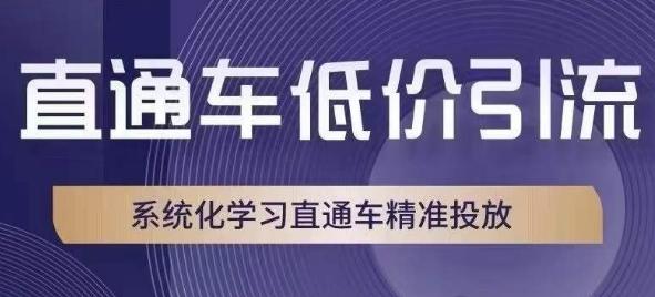 直通车低价引流课，系统化学习直通车精准投放-huitchan网创