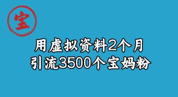 宝哥虚拟资料项目，2个月引流3500个宝妈粉-huitchan网创