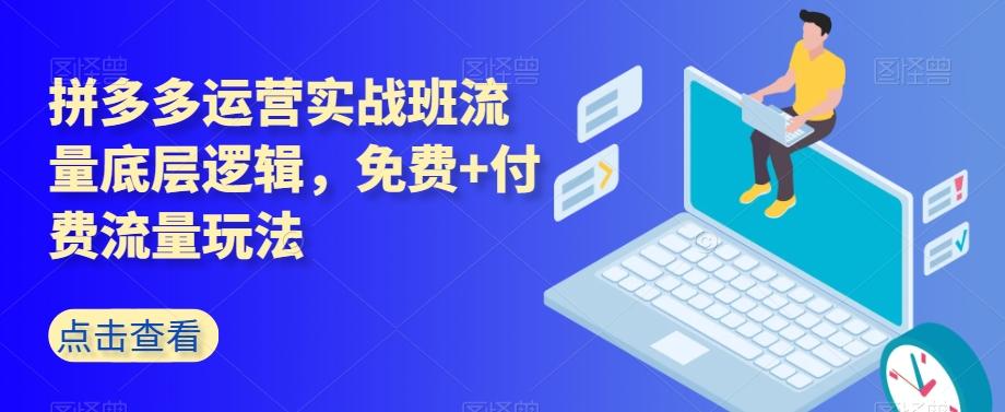 拼多多运营实战班流量底层逻辑，免费+付费流量玩法-huitchan网创