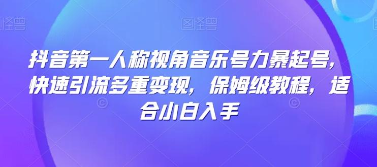 抖音第一人称视角音乐号力暴起号，快速引流多重变现，保姆级教程，适合小白入手-huitchan网创