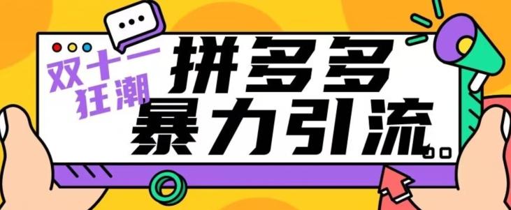 【首发】双十一拼多多暴力引流，日引300+微信-huitchan网创
