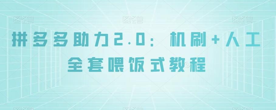 拼多多助力2.0：机刷+人工全套喂饭式教程【揭秘】-huitchan网创