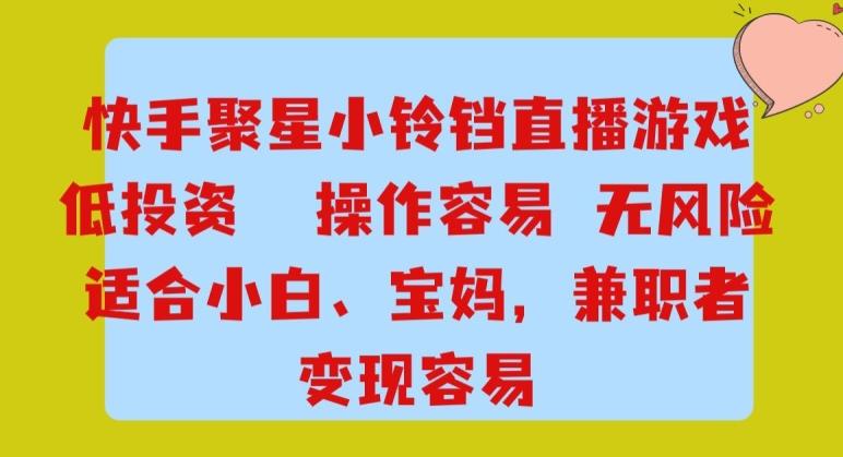 快手小铃铛游戏项目，低投入零风险，操作简单变现快-huitchan网创