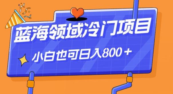 蓝海领域冷门赛道，一单39.9，日入800＋-huitchan网创