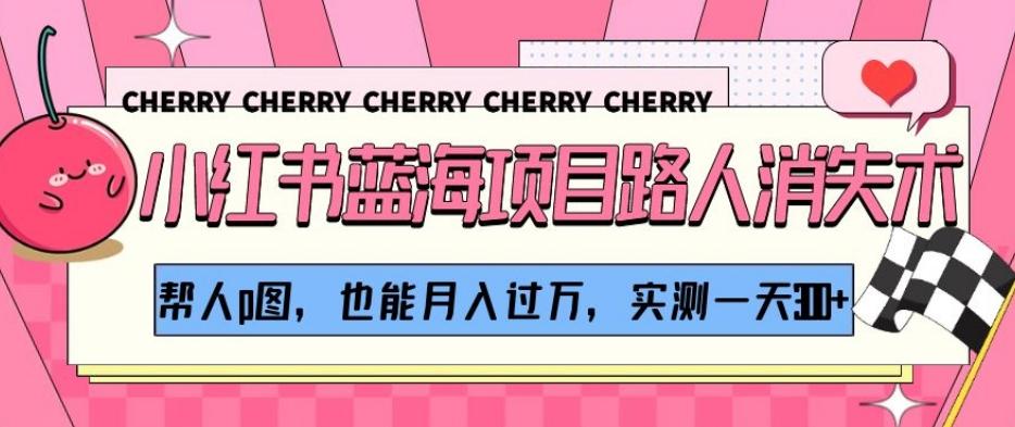 小红书蓝海项目路人消失术，帮人p图，也能月入过万，实测一天300+【揭秘】-huitchan网创