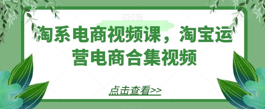 淘系电商视频课，淘宝运营电商合集视频-huitchan