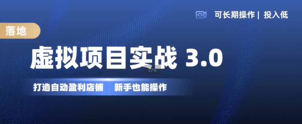 虚拟项目实战3.0，打造自动盈利店铺，可长期操作投入低，新手也能操作-huitchan网创