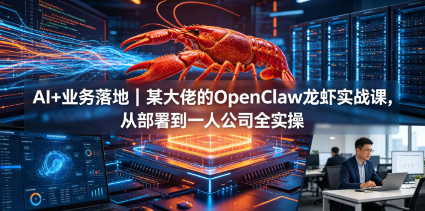 AI+业务落地｜某大佬的OpenClaw小龙虾实战课，从部署到一人公司全实操-huitchan