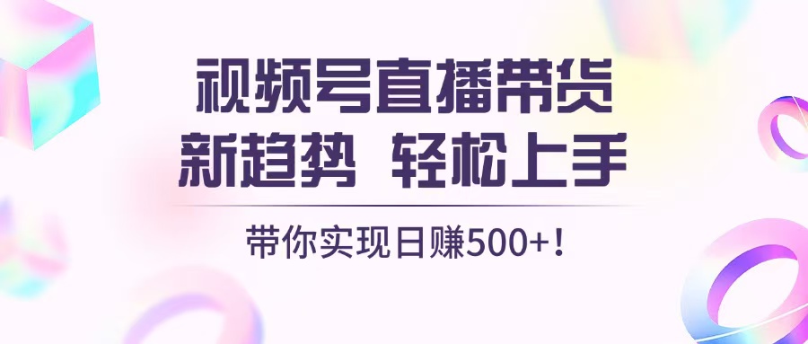 视频号直播带货新趋势，轻松上手，带你实现日赚500+-huitchan网创