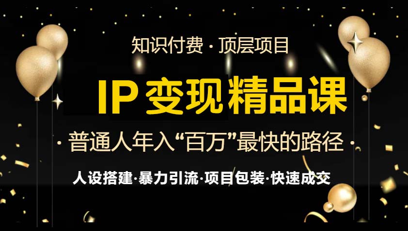 IP变现最新精品课程，知识付费全流程+最强引流术+小白避坑指南-huitchan