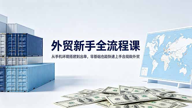 外贸新手全流程课：从手机环境搭建到出单，零基础也能快速上手合规做外贸-huitchan
