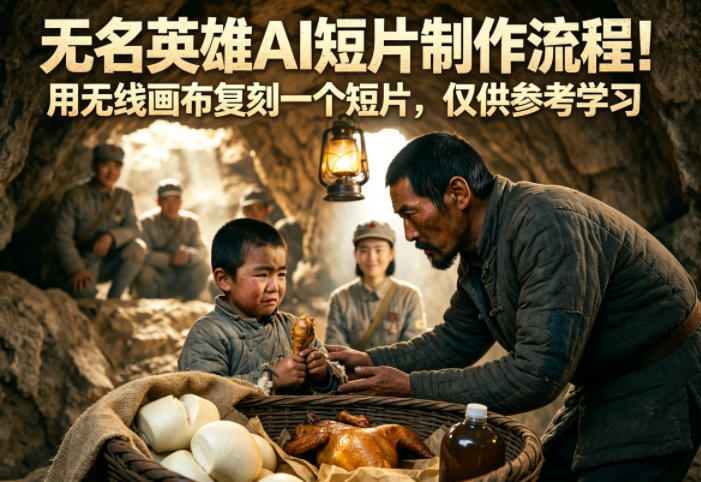 无名英雄AI短片制作流程！用无线画布复刻一个短片，仅供参考学习-huitchan