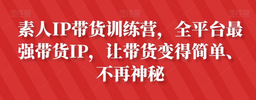 素人IP带货训练营，全平台最强带货IP，让带货变得简单、不再神秘-huitchan网创