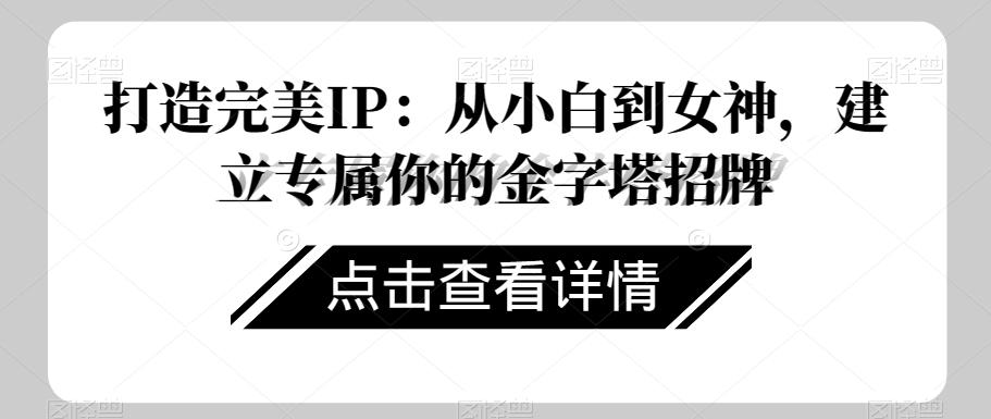 打造完美IP：从小白到女神，建立专属你的金字塔招牌-huitchan网创