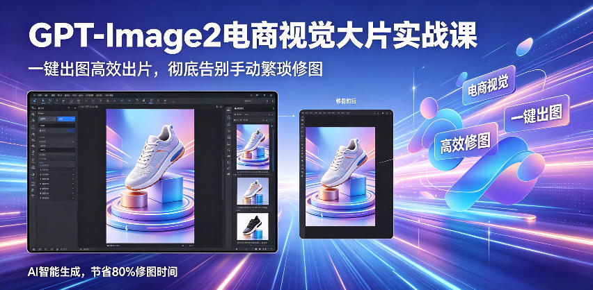 GPT-Image2电商视觉大片实战课，一键出图高效出片，彻底告别手动繁琐修图-huitchan网创