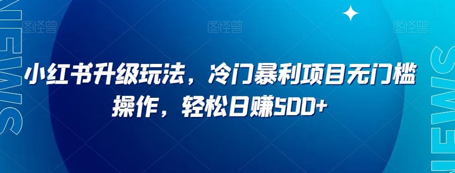 小红书升级玩法，冷门暴利项目无门槛操作，轻松日赚500+【揭秘】-huitchan网创