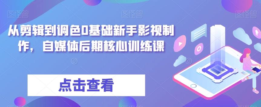 从剪辑到调色0基础新手影视制作，自媒体后期核心训练课-huitchan网创