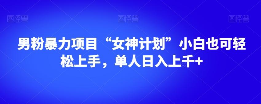 男粉暴力项目“女神计划”小白也可轻松上手，单人日入上千+【揭秘】-huitchan网创