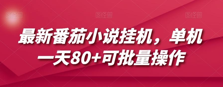 最新番茄小说挂机，单机一天80+可批量操作【揭秘】-huitchan网创