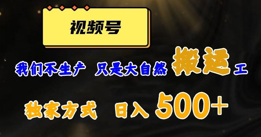 视频号轻松搬运日赚500+，一个1分钟1条原创视频【揭秘】-huitchan网创