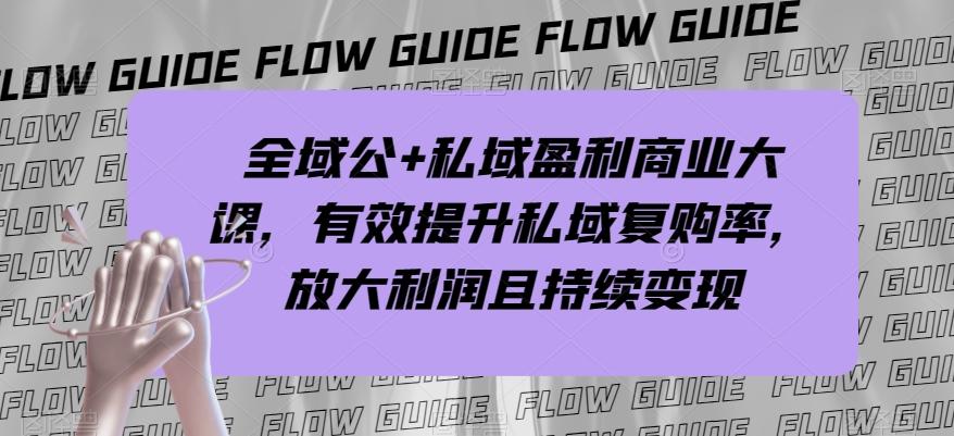 全域公+私域盈利商业大课，有效提升私域复购率，放大利润且持续变现-huitchan网创