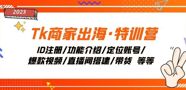 Tk商家出海·特训营：ID注册/功能介绍/定位账号/爆款视频/直播间搭建/带货-huitchan网创