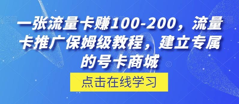 一张流量卡赚100-200，流量卡推广保姆级教程，建立专属的号卡商城-huitchan网创