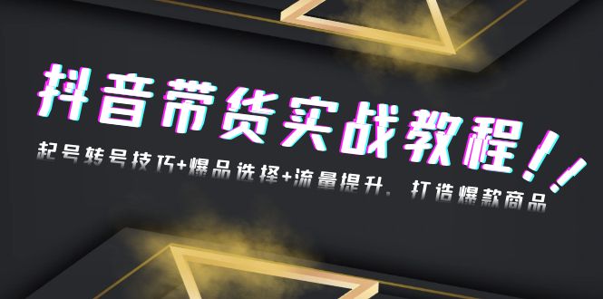 抖音带货实战教程：起号转号技巧+爆品选择+流量提升，打造爆款商品-huitchan网创