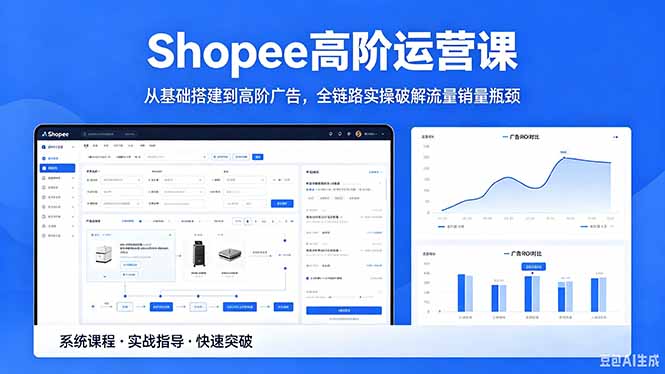 Shopee高阶运营课-2026年5月更新，从基础搭建到高阶广告，全链路实操破解流量销量瓶颈-huitchan网创