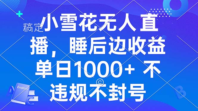 小雪花无人直播 睡后收益单日1000+ 零粉丝新号开播 不违规 看完就会-huitchan网创