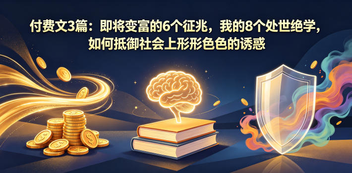 付费文3篇：即将变富的6个征兆，我的8个处世绝学，如何抵御社会上形形色色的诱惑-huitchan网创