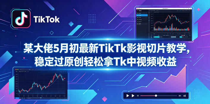 某大佬5月初最新TikTk影视切片教学，稳定过原创轻松拿Tk中视频收益-huitchan网创