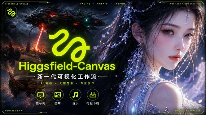 Higgsfield Canvas AI视频制作详解，节点式工作流搭建，重构新式视频创作完整教程-huitchan网创