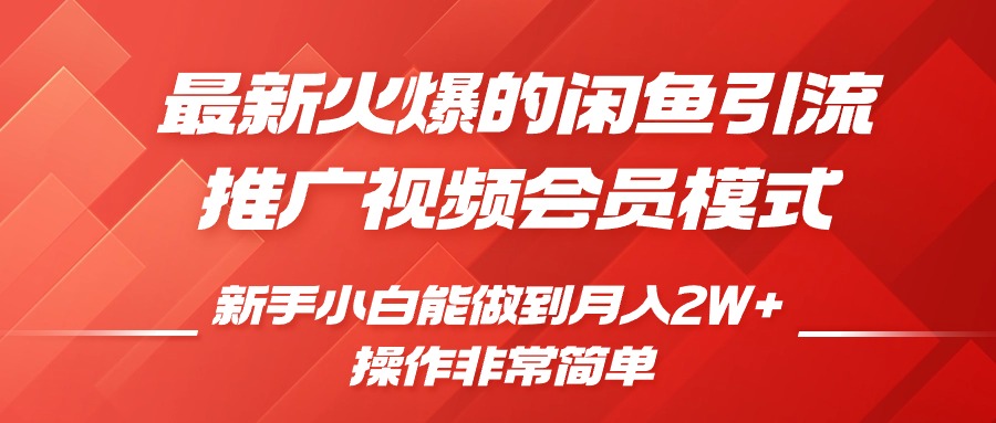 闲鱼引流推广影视会员，0成本就可以操作，新手小白月入过W+【揭秘】-huitchan网创