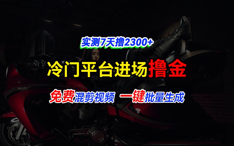 全新冷门平台vivo视频，快速免费进场搞米，通过混剪视频一键批量生成，实测7天撸2300+-huitchan网创