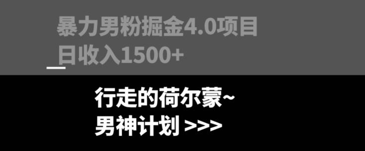 暴力男粉掘金4.0项目不违规不封号无脑复制单人操作日入1000+-huitchan网创