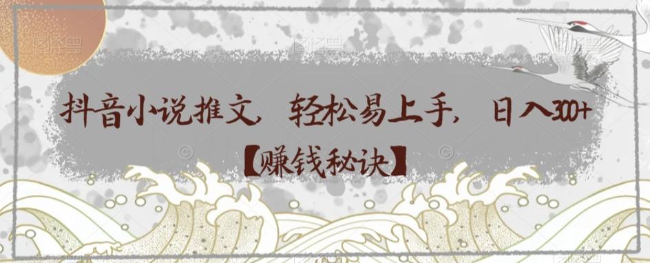 抖音小说推文，轻松易上手，日入300+【赚钱秘诀】-huitchan网创