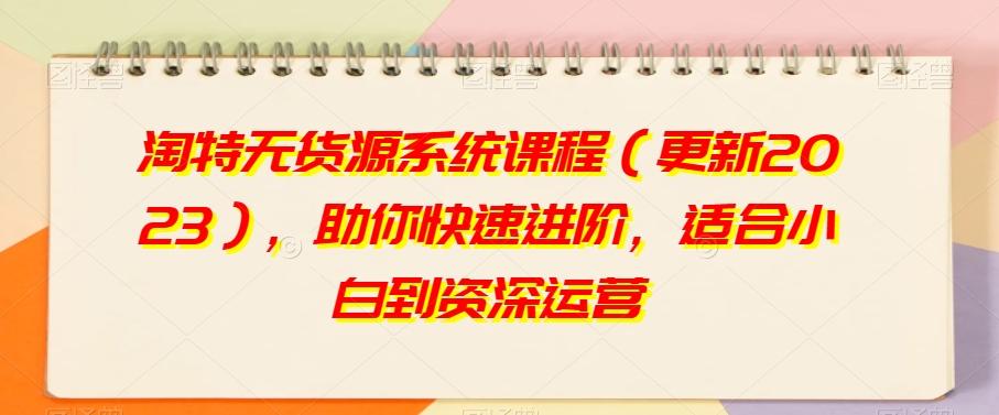 淘特无货源系统课程（更新2023），助你快速进阶，适合小白到资深运营-huitchan网创
