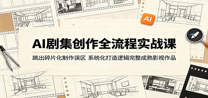 AI剧集创作全流程实战课：跳出碎片化制作误区，系统化打造逻辑完整成熟影视作品-huitchan网创