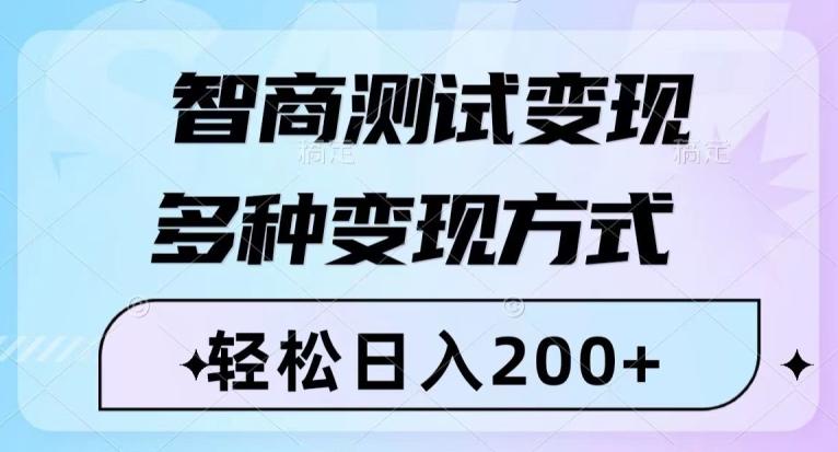 智商测试变现，轻松日入200+，几分钟一个视频，多种变现方式-huitchan网创