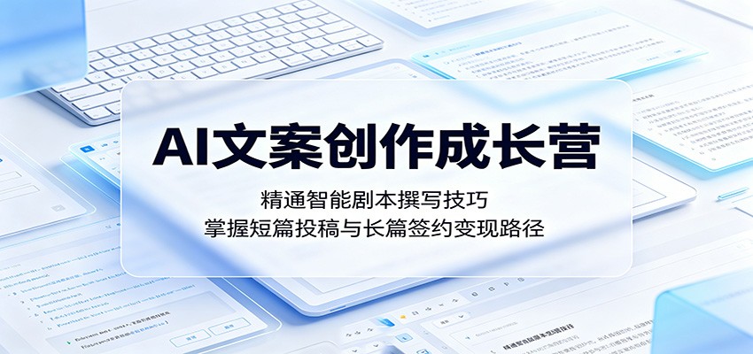 AI文案创作成长营：精通智能剧本撰写技巧，掌握短篇投稿与长篇签约变现路径-huitchan网创