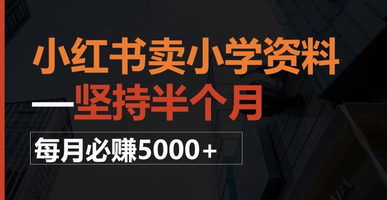 小红书卖小学资料，一坚持半个月，每月必赚5000+-huitchan网创