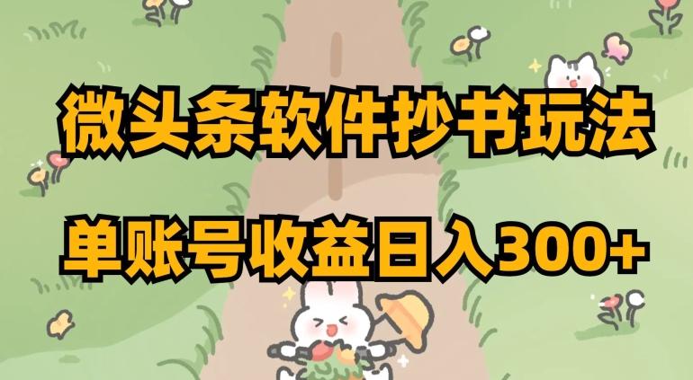 微头条软件抄书玩法，单账号收益日入300+【揭秘】-huitchan网创