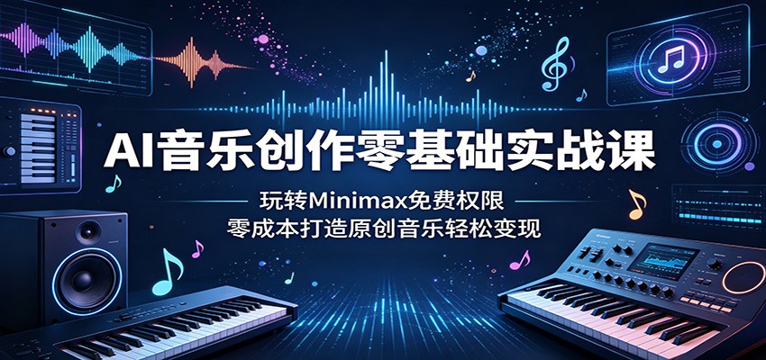 AI音乐创作零基础实战课：玩转Minimax免费权限，零成本打造原创音乐轻松变现-huitchan网创