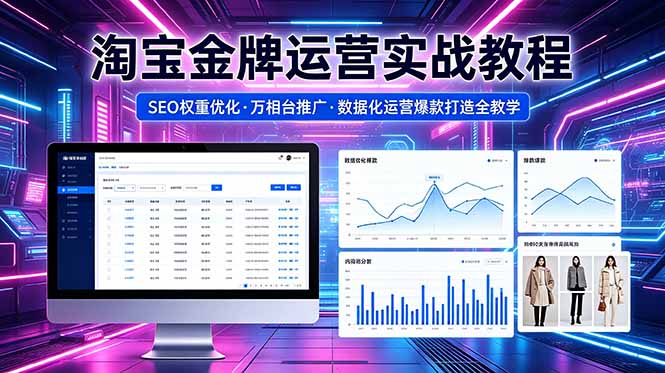 2026 淘宝金牌运营实战教程,SEO权重优化万相台推广,数据化运营爆款打造全教学-huitchan网创