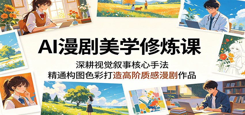 AI漫剧美学修炼课:深耕视觉叙事核心手法,精通构图色彩打造高阶质感漫剧作品-huitchan网创