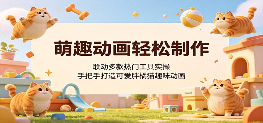 萌趣动画轻松制作，联动多款热门工具实操，手把手打造可爱胖橘猫趣味动画-huitchan网创
